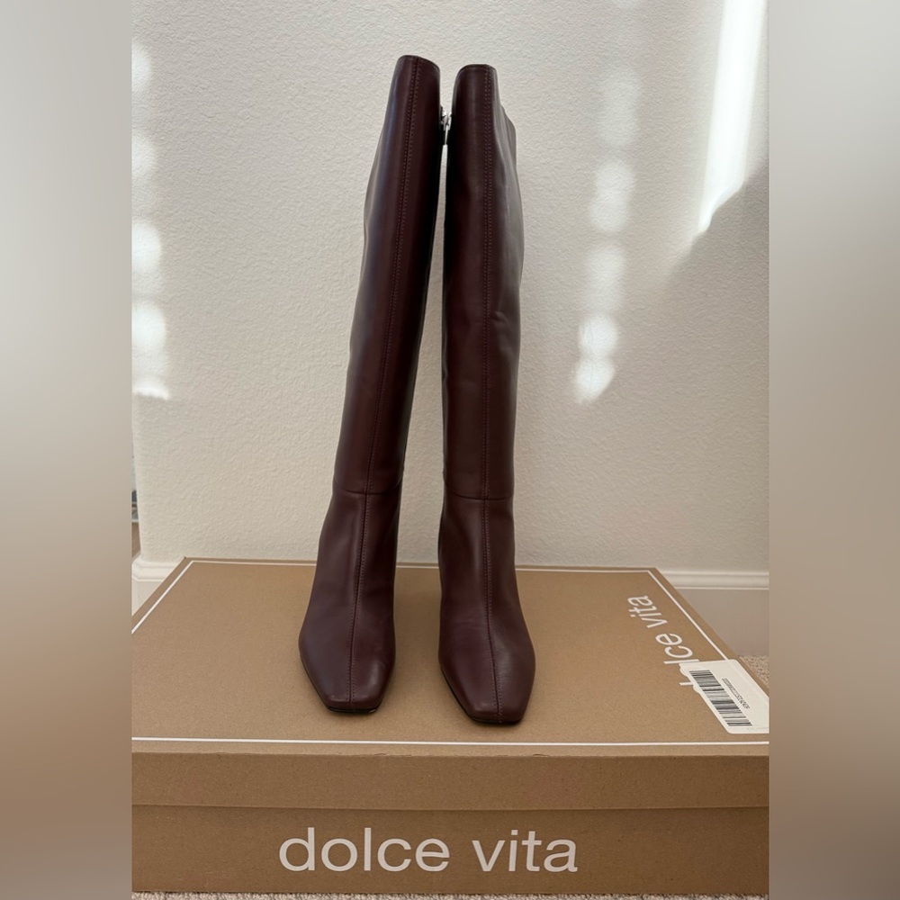 Dolce Vita Gyra Wide Calf Boots - Wine Leather